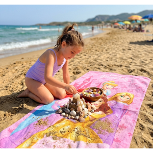 TELO MARE PRINCIPESSE DISNEY ASCIUGAMANO PER BAMBINI IN MICROFIBRA CM 140X70 - JE14191AD