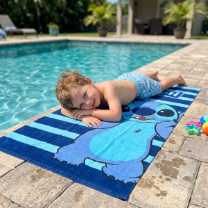 TELO MARE STITCH DISNEY ASCIUGAMANO PER BAMBINI IN MICROFIBRA CM 140X70 - JE14187AD