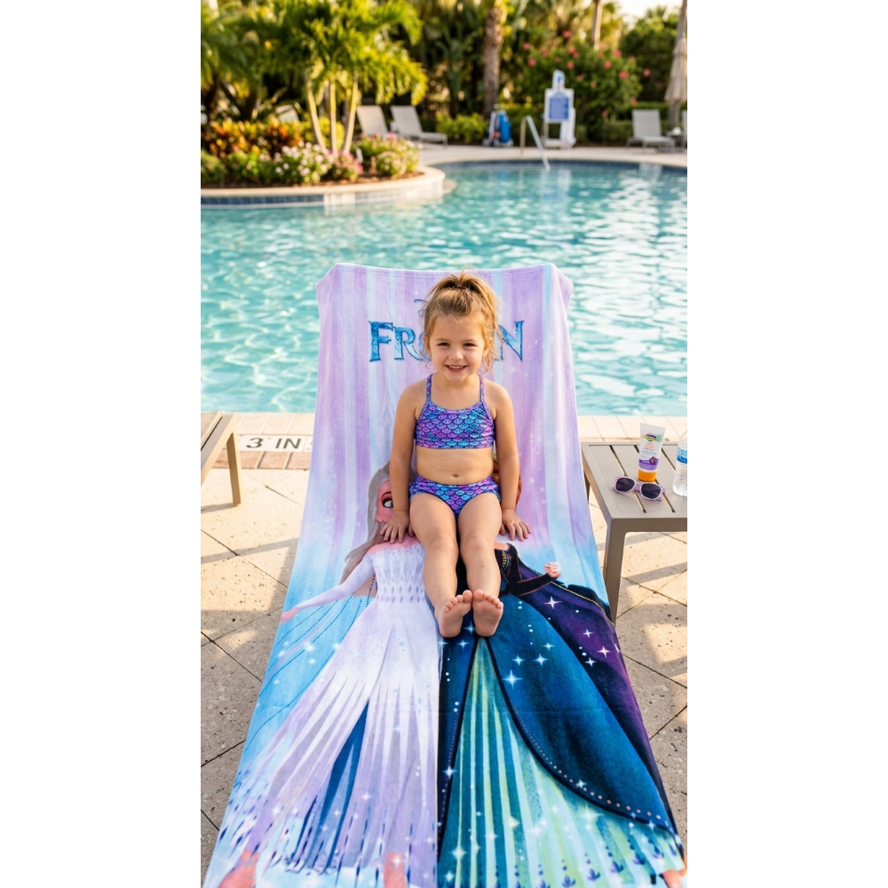 TELO MARE FROZEN DISNEY ASCIUGAMANO PER BAMBINE IN MICROFIBRA CM 140X70 - JE14183AD
