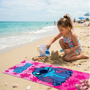 TELO MARE STITCH DISNEY ASCIUGAMANO PER BAMBINE IN MICROFIBRA CM 140X70 - JE14189AD