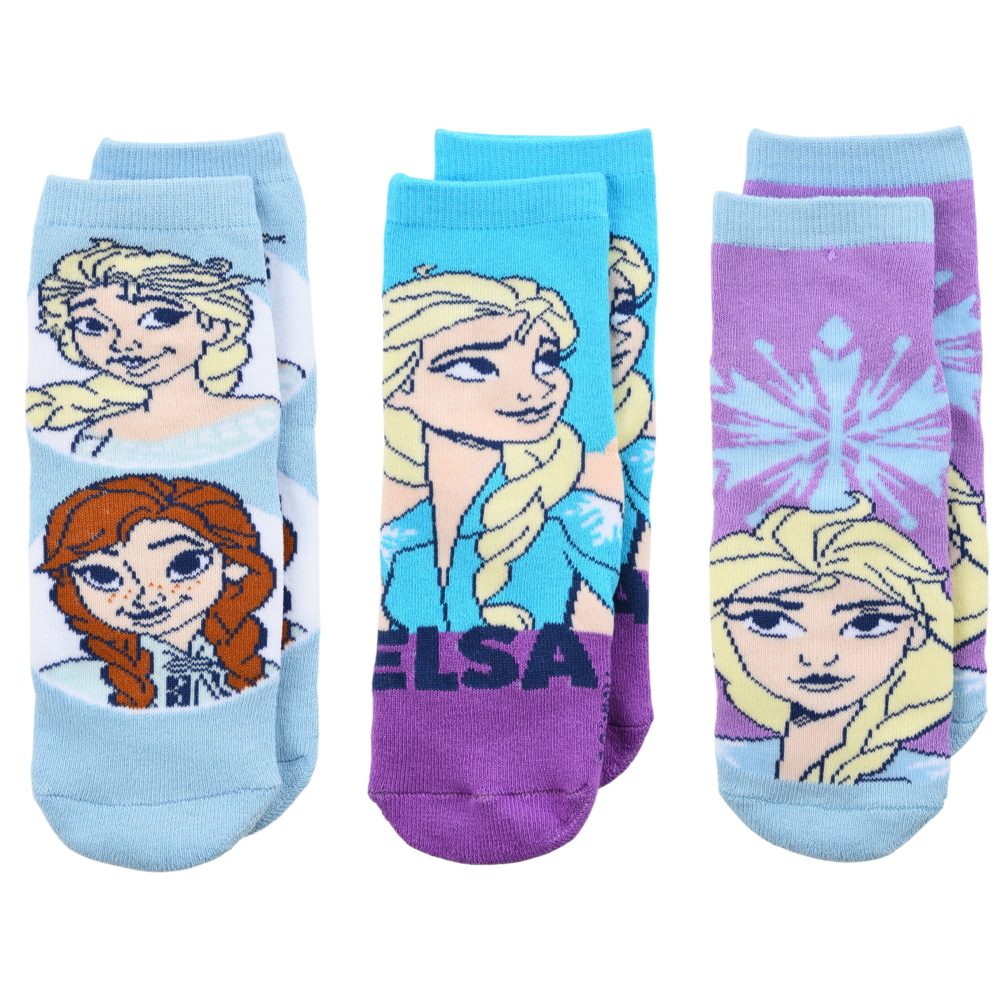 CALZINI ANTISCIVOLO FROZEN DISNEY IN MISTO COTONE 3 PAIA ASSORTITI BAMBINE 23/34 - HY06057