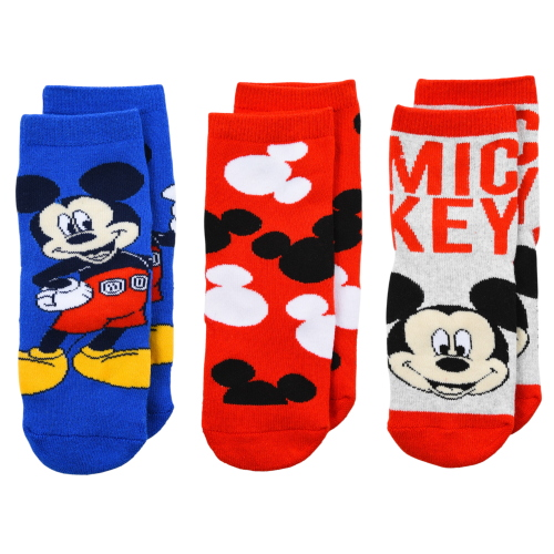 CALZINI ANTISCIVOLO TOPOLINO DISNEY IN MISTO COTONE 3 PAIA ASSORTITI BAMBINI 23/34 - HY06061