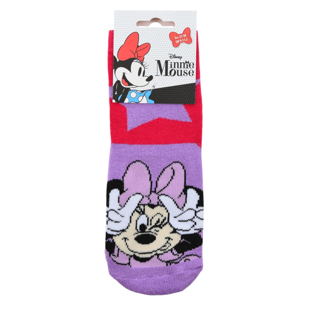 CALZINI ANTISCIVOLO MINNIE DISNEY IN MISTO COTONE 3 PAIA ASSORTITI BAMBINE 23/34 - HY06063