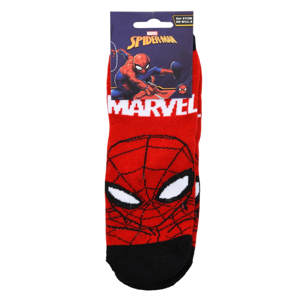 CALZINI ANTISCIVOLO SPIDERMAN MARVEL IN MISTO COTONE 3 PAIA ASSORTITI BAMBINI 23/34 - HY06065