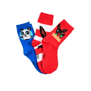 CALZINI BING E PANDO IN MISTO COTONE 3 PAIA ASSORTITI BAMBINI 19/30 - HY06049/1