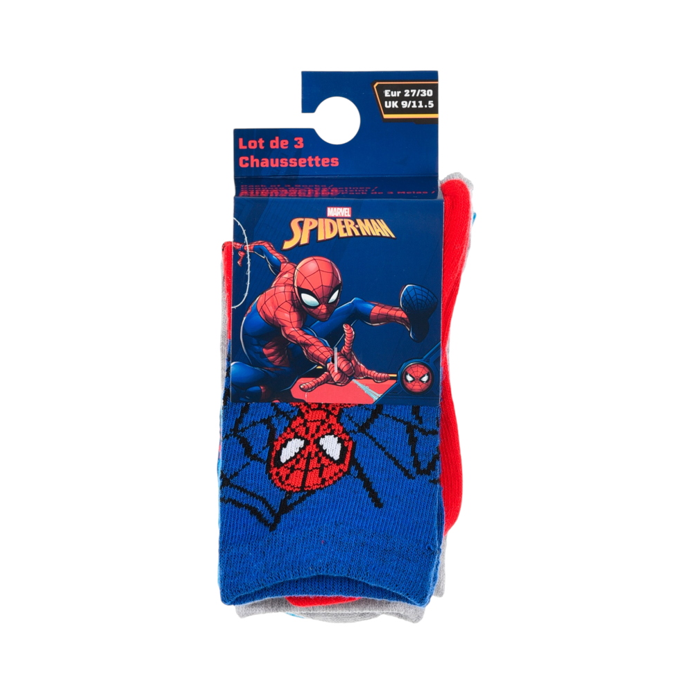 CALZINI SPIDERMAN MARVEL IN MISTO COTONE 3 PAIA ASSORTITI BAMBINI 23/34 - HY06039/1