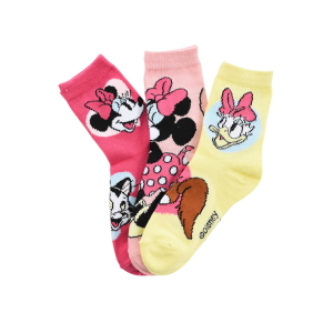 CALZINI MINNIE PAPERINA DISNEY IN MISTO COTONE 3 PAIA ASSORTITI BAMBINE 23/34 - HY06036/1