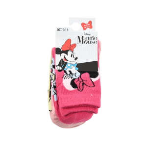 CALZINI PAPERINA MINNIE DISNEY IN MISTO COTONE 3 PAIA ASSORTITI BAMBINE 23/34 - HY06036/2