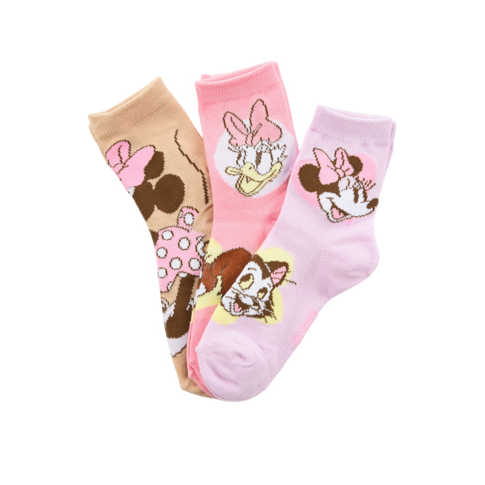 CALZINI PAPERINA MINNIE DISNEY IN MISTO COTONE 3 PAIA ASSORTITI BAMBINE 23/34 - HY06036/2