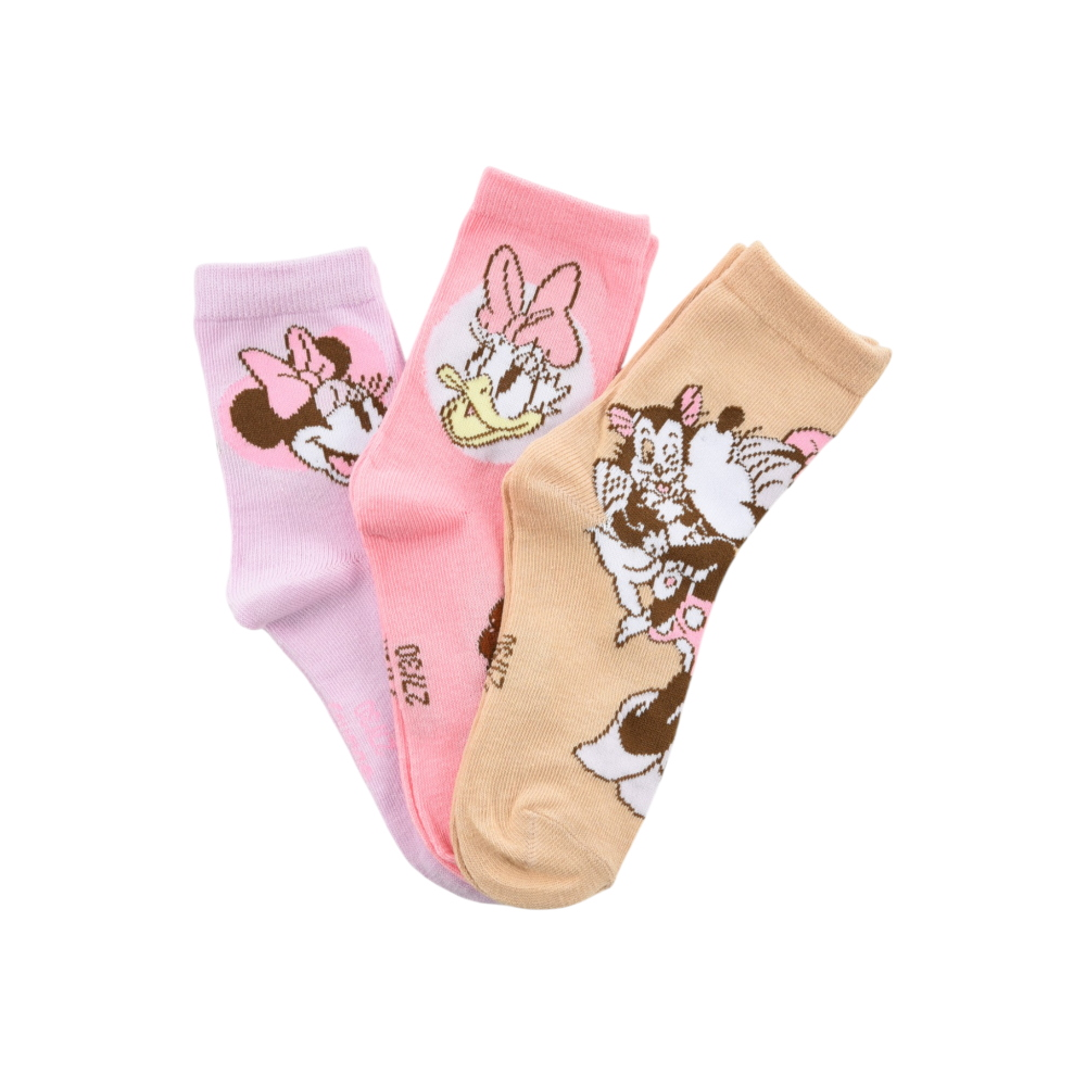 CALZINI PAPERINA MINNIE DISNEY IN MISTO COTONE 3 PAIA ASSORTITI BAMBINE 23/34 - HY06036/2