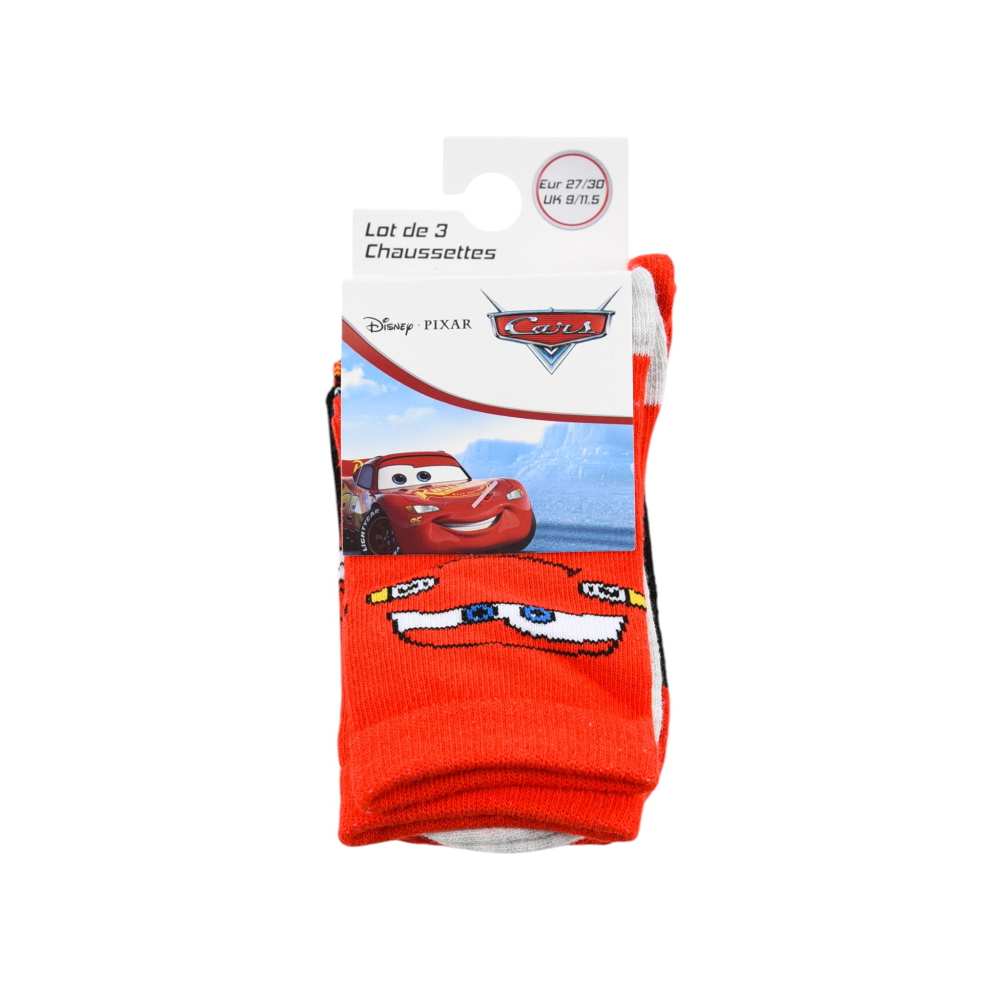 CALZINI CARS DISNEY IN MISTO COTONE 3 PAIA ASSORTITI BAMBINI 23/34 - HY06045/1