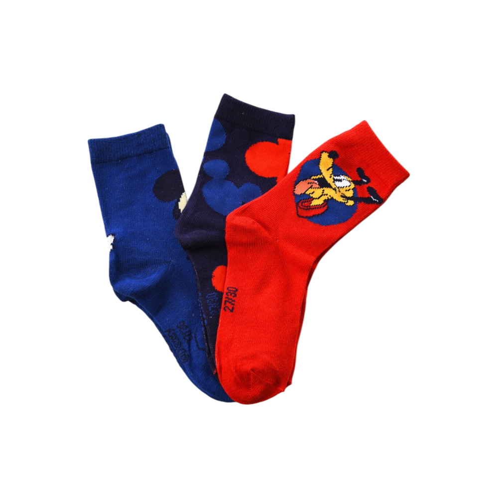 CALZINI TOPOLINO PLUTO DISNEY IN MISTO COTONE 3 PAIA ASSORTITI BAMBINI 23/34 - HY06034/1