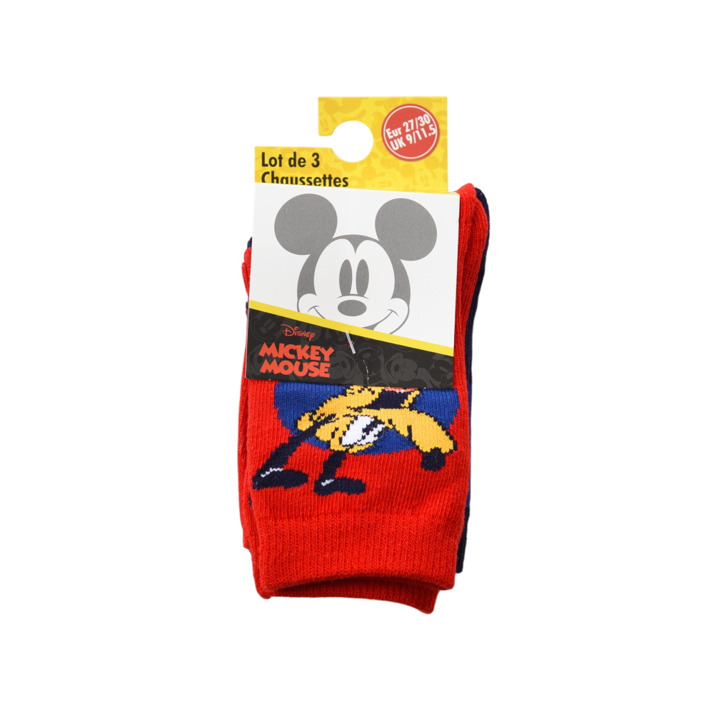 CALZINI PLUTO TOPOLINO DISNEY IN MISTO COTONE 3 PAIA ASSORTITI BAMBINI 23/34 - HY06034/2