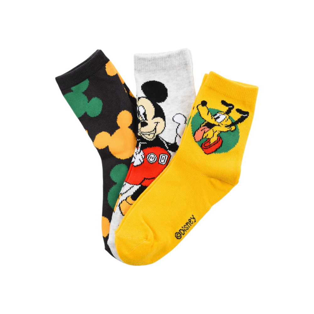 CALZINI PLUTO TOPOLINO DISNEY IN MISTO COTONE 3 PAIA ASSORTITI BAMBINI 23/34 - HY06034/2