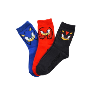 CALZINI SONIC KNUCKLES SHADOW IN MISTO COTONE 3 PAIA ASSORTITI BAMBINI 23/34 - HY06026/1