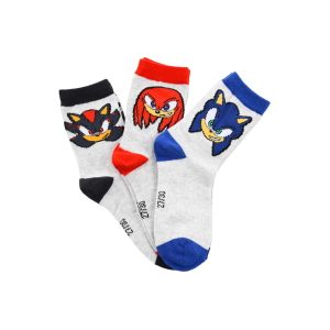 CALZINI SONIC SHADOW KNUCKLES IN MISTO COTONE 3 PAIA ASSORTITI BAMBINI 23/34 - HY06026/2