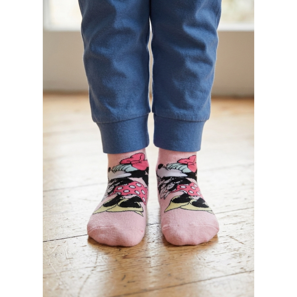 CALZINI ANTISCIVOLO MINNIE DISNEY IN MISTO COTONE 3 PAIA ASSORTITI BAMBINE 23/34 - HY06063