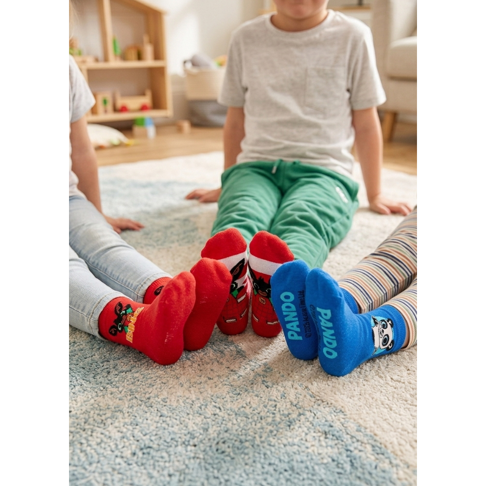 CALZINI BING E PANDO IN MISTO COTONE 3 PAIA ASSORTITI BAMBINI 19/30 - HY06049/1