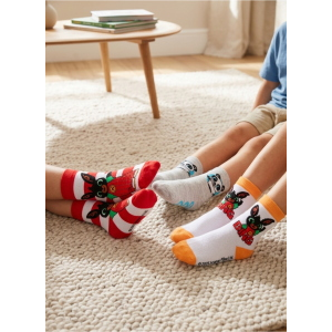 CALZINI BING E PANDO IN MISTO COTONE 3 PAIA ASSORTITI BAMBINI 19/30 - HY06049/2