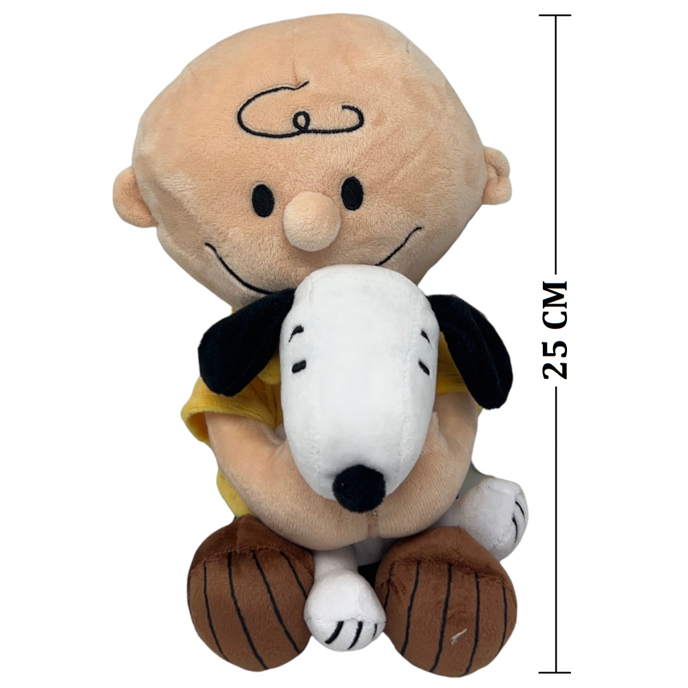 PELUCHE SNOOPY CHARLIE BROWN CON IN BRACCIO SNOOPY PUPAZZO DA 25 CM  - PTS0305/25C
