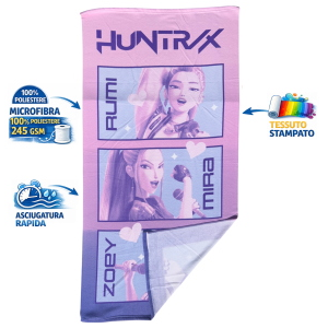 TELO MARE K-POP DEMON HUNTERS HUNTRIX ASCIUGAMANO PER BAMBINI IN MICROFIBRA CM 140X70 - KDH2382