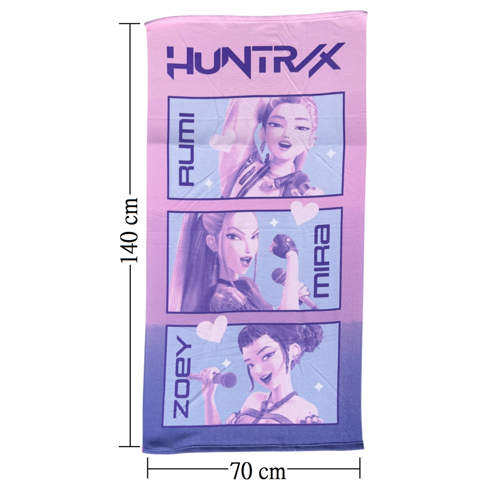 TELO MARE K-POP DEMON HUNTERS HUNTRIX ASCIUGAMANO PER BAMBINI IN MICROFIBRA CM 140X70 - KDH2382