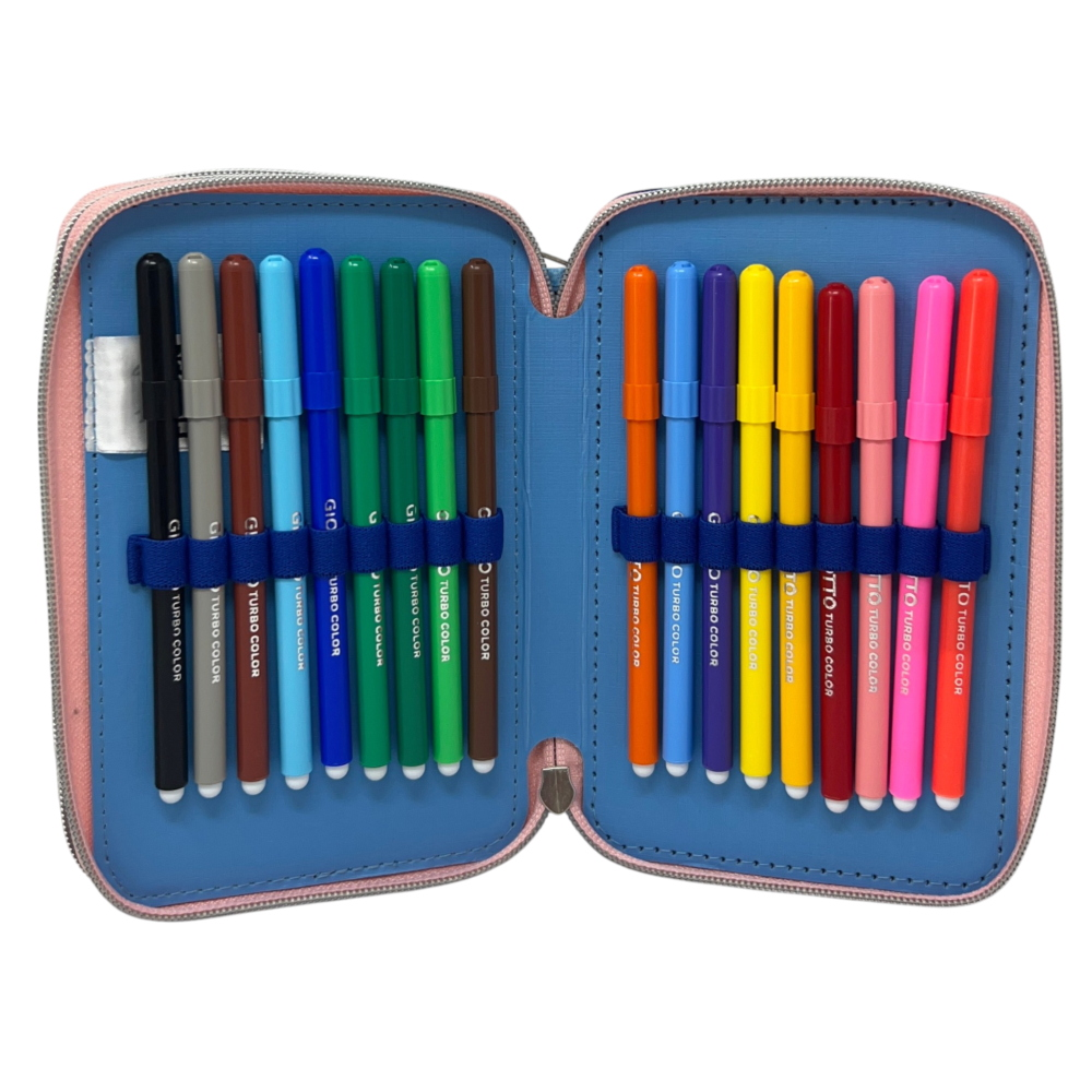 ASTUCCIO SCUOLA FROZEN DISNEY MULTISCOMPARTO 3 ZIP PORTACOLORI GIOTTO - 5556