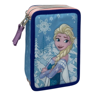 ASTUCCIO SCUOLA FROZEN DISNEY MULTISCOMPARTO 3 ZIP PORTACOLORI GIOTTO - 5556