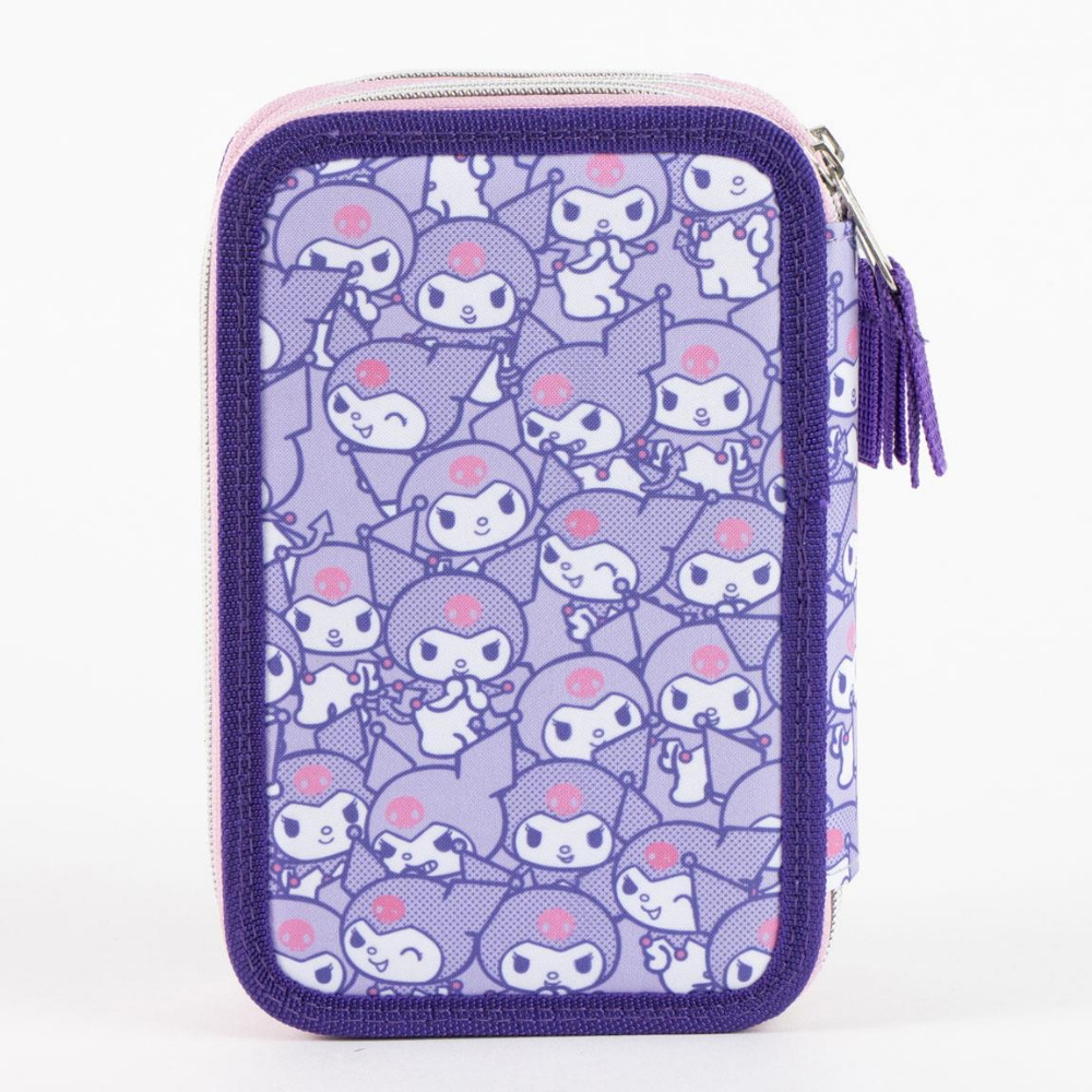 ASTUCCIO SCUOLA KUROMI SANRIO MULTISCOMPARTO 3 ZIP PORTACOLORI GIOTTO - 5557