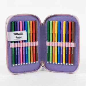 ASTUCCIO SCUOLA KUROMI SANRIO MULTISCOMPARTO 3 ZIP PORTACOLORI GIOTTO - 5557