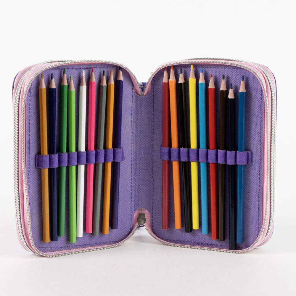 ASTUCCIO SCUOLA KUROMI SANRIO MULTISCOMPARTO 3 ZIP PORTACOLORI GIOTTO - 5557
