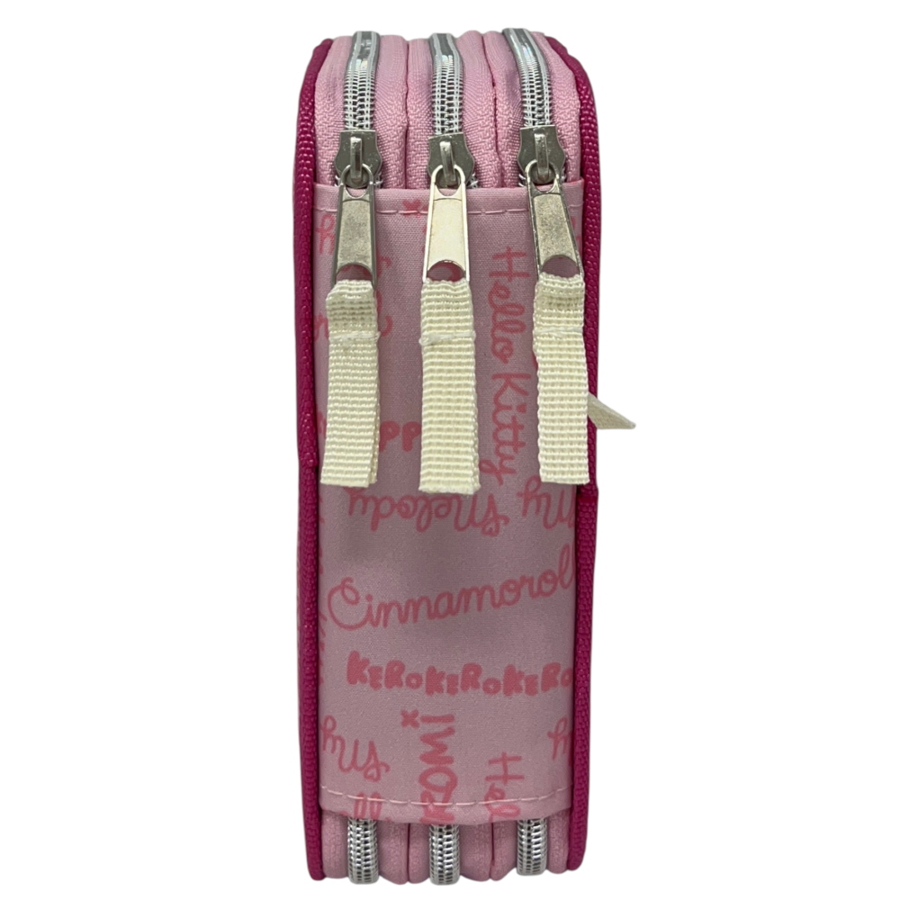 ASTUCCIO SCUOLA HELLO KITTY AND FRIENDS SANRIO MULTISCOMPARTO 3 ZIP PORTACOLORI GIOTTO - 5558