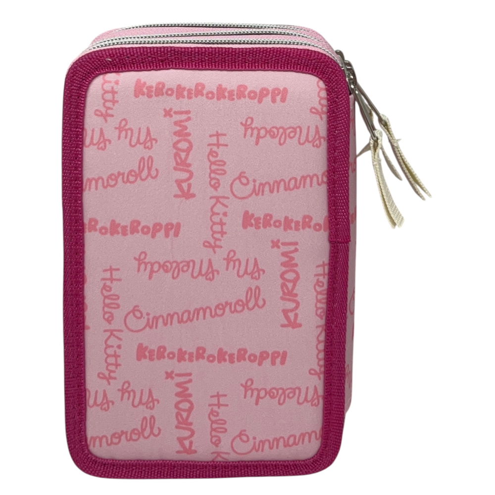 ASTUCCIO SCUOLA HELLO KITTY AND FRIENDS SANRIO MULTISCOMPARTO 3 ZIP PORTACOLORI GIOTTO - 5558