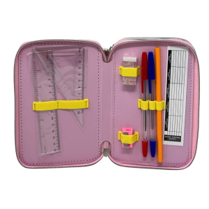 ASTUCCIO SCUOLA HELLO KITTY AND FRIENDS SANRIO MULTISCOMPARTO 3 ZIP PORTACOLORI GIOTTO - 5558