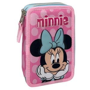 ASTUCCIO SCUOLA MINNIE DISNEY MULTISCOMPARTO 3 ZIP PORTACOLORI GIOTTO - 5559