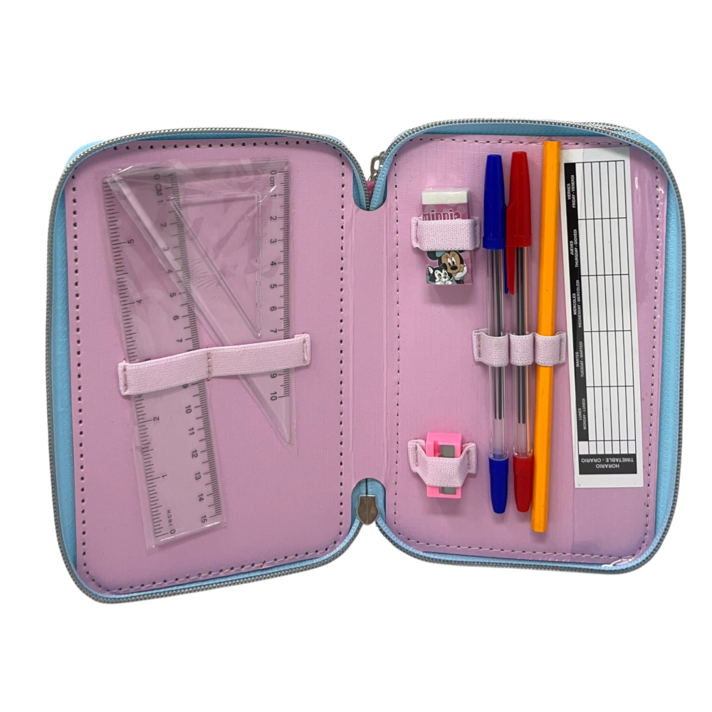 ASTUCCIO SCUOLA MINNIE DISNEY MULTISCOMPARTO 3 ZIP PORTACOLORI GIOTTO - 5559