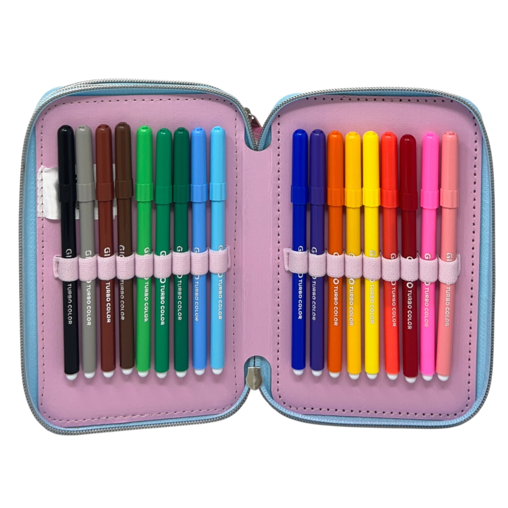 ASTUCCIO SCUOLA MINNIE DISNEY MULTISCOMPARTO 3 ZIP PORTACOLORI GIOTTO - 5559