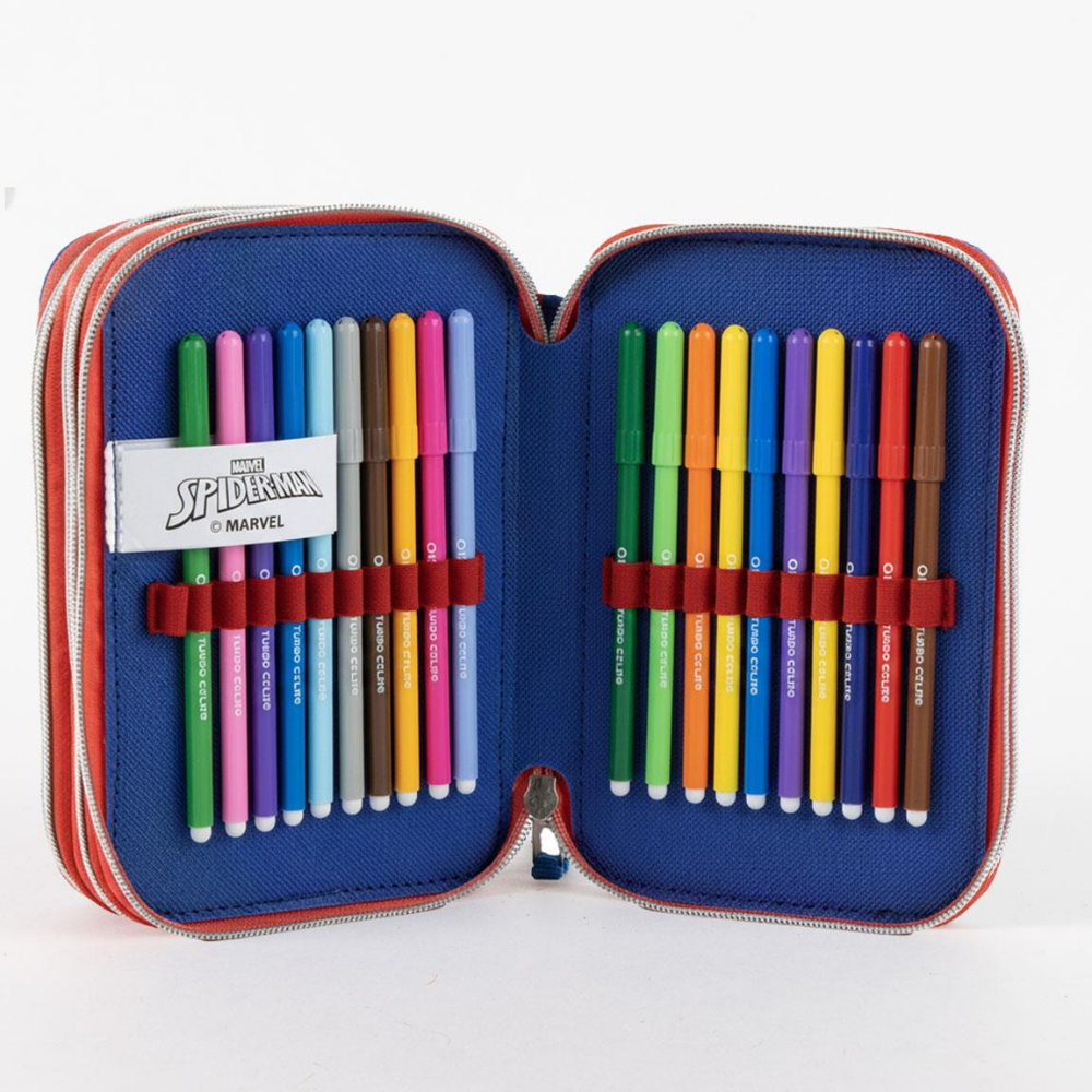 ASTUCCIO SCUOLA SPIDERMAN MARVEL MULTISCOMPARTO 3 ZIP PORTACOLORI GIOTTO - 5562