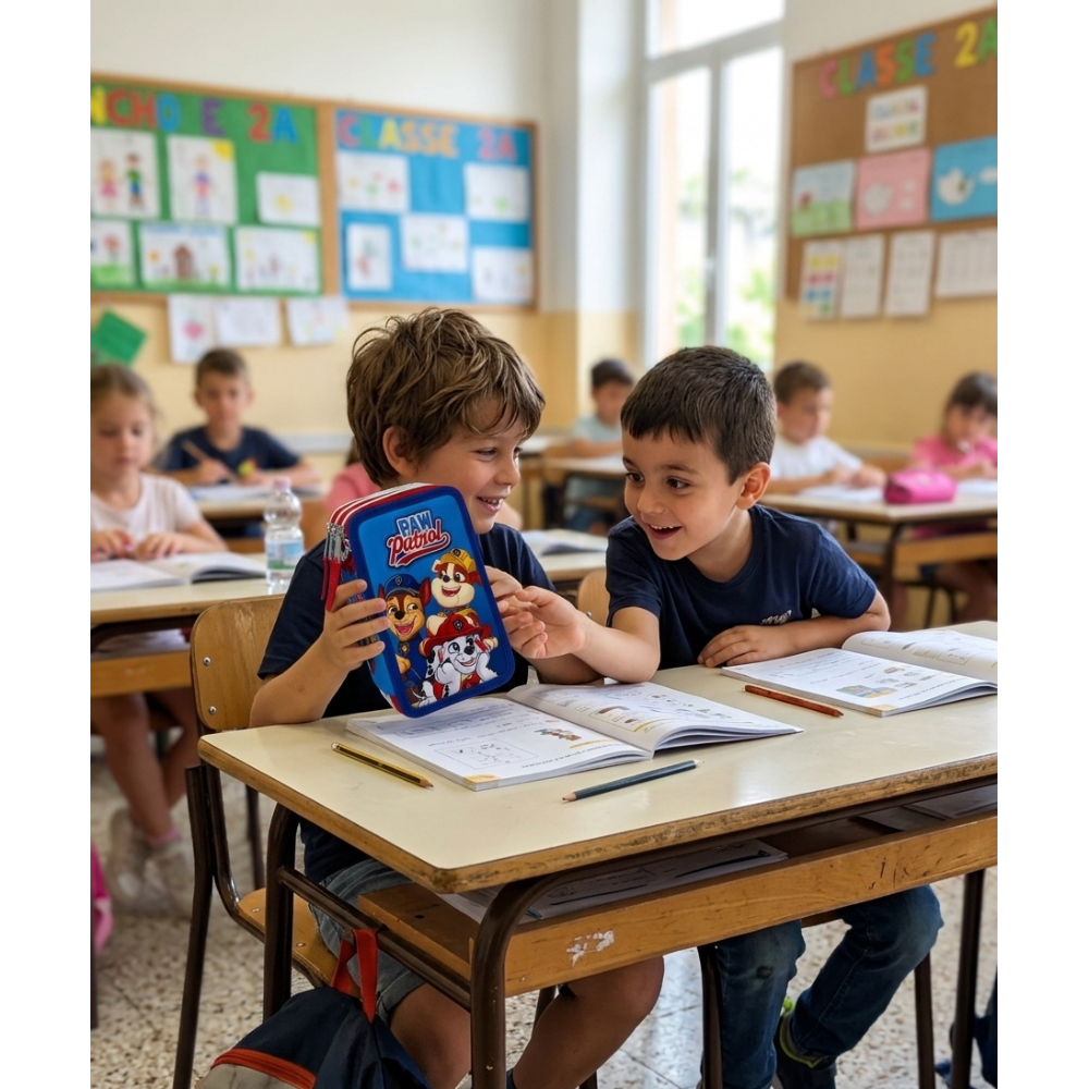 ASTUCCIO SCUOLA PAW PATROL MULTISCOMPARTO 3 ZIP PORTACOLORI GIOTTO - 5560