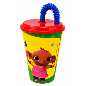 BICCHIERE CON CANNUCCIA BING BUNNY CONIGLIETTO IN PLASTICA ML.430 - ST1003