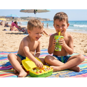 SET DINOSAURI BICCHIERE CON CANNUCCIA + PORTAMERENDA BPA FREE - DIN22/2PZ