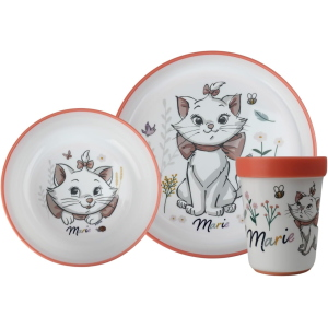 SET PAPPA MARIE DISNEY 3 PEZZI STOVIGLIE IN PLASTICA CON SILICONE ANTISCIVOLO ADATTA AL MICROONDE- 86664