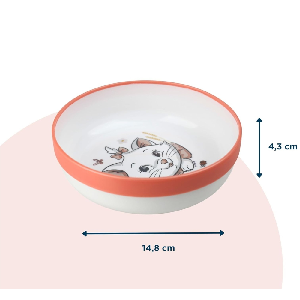 SET PAPPA MARIE DISNEY 3 PEZZI STOVIGLIE IN PLASTICA CON SILICONE ANTISCIVOLO ADATTA AL MICROONDE- 86664