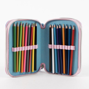 ASTUCCIO SCUOLA STITCH DISNEY MULTISCOMPARTO 3 ZIP PORTACOLORI GIOTTO - 5563