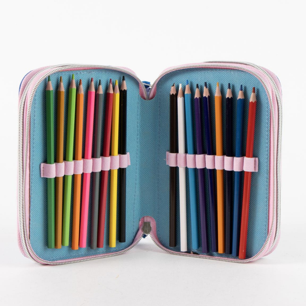 ASTUCCIO SCUOLA STITCH DISNEY MULTISCOMPARTO 3 ZIP PORTACOLORI GIOTTO - 5563