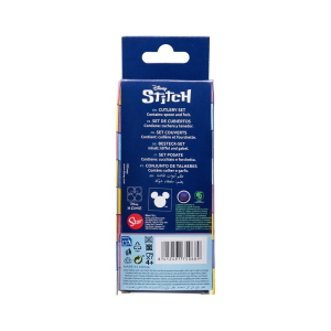 POSATE STITCH E ANGEL DISNEY FORCHETTA E CUCCHIAIO IN ACCIAIO INOX MANICO ERGONOMICO- ST75068
