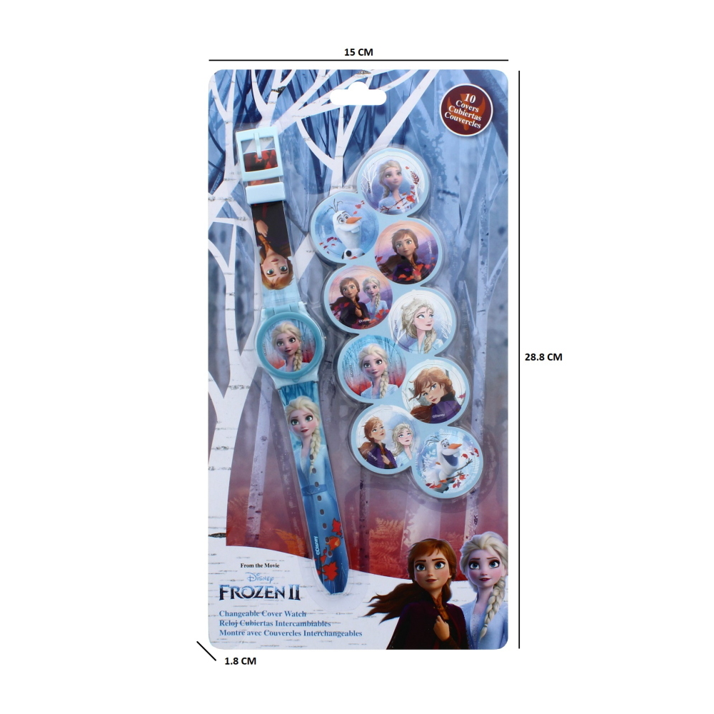 OROLOGIO DA POLSO DIGITALE FROZEN II DISNEY CON 10 COPERCHI INTERCAMBIABILI - WD21124