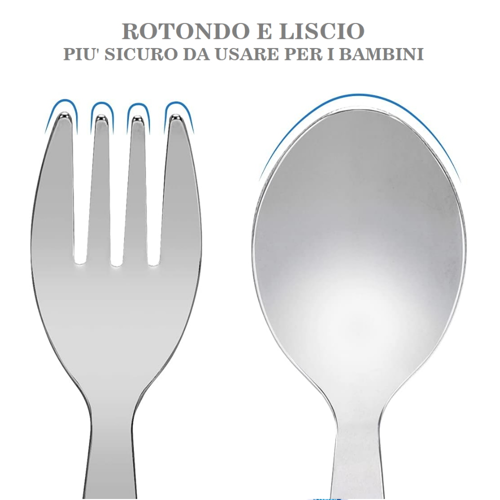 POSATE MINNIE DISNEY FORCHETTA E CUCCHIAIO IN ACCIAIO INOX MANICO ERGONOMICO- ST81218
