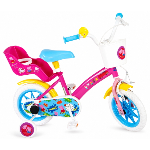 BICICLETTA PEPPA PIG 12" ETÀ 3/4 ANNI CON ROTELLE - 34593