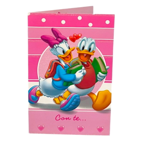 Biglietto Auguri Disney Paperino e Paperina Ti Voglio Bene Scuola